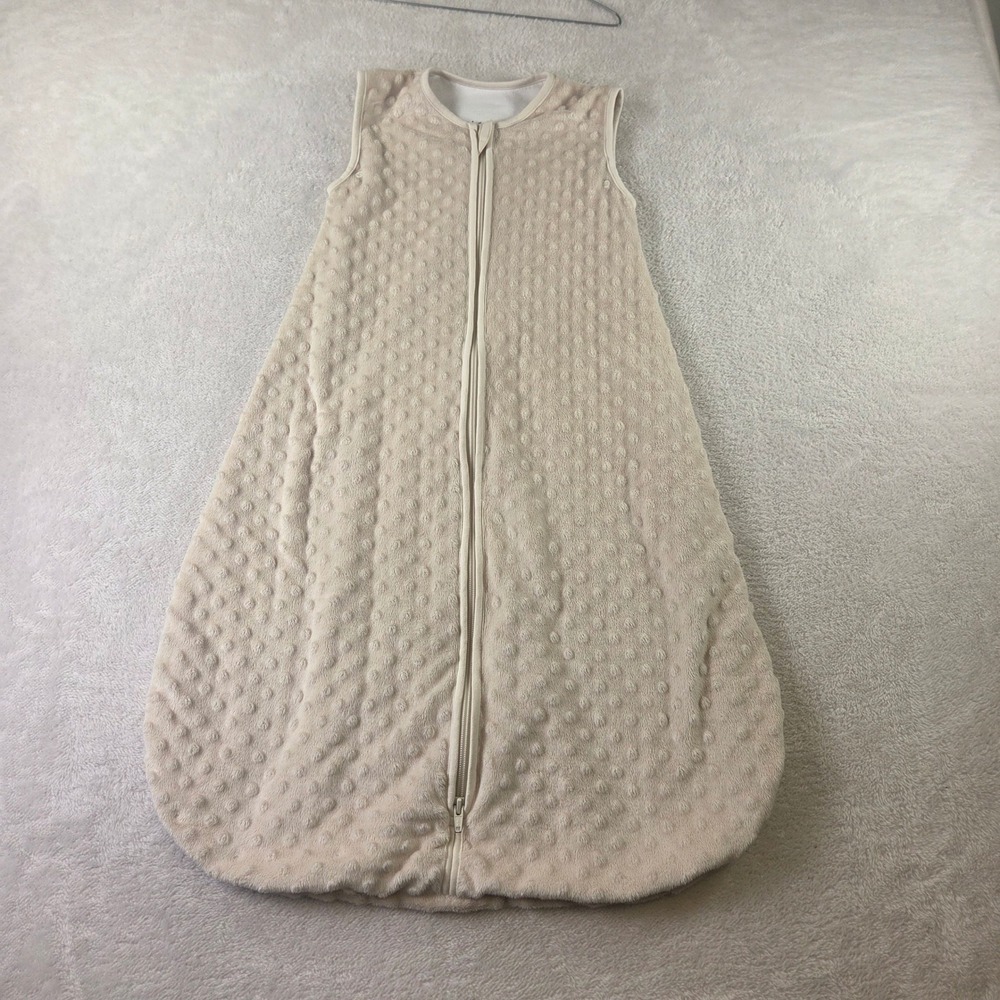 BabyinaBag Minky Dot Sleep Sack Cream Wearable Blanket Medium Cotton Lined 2337